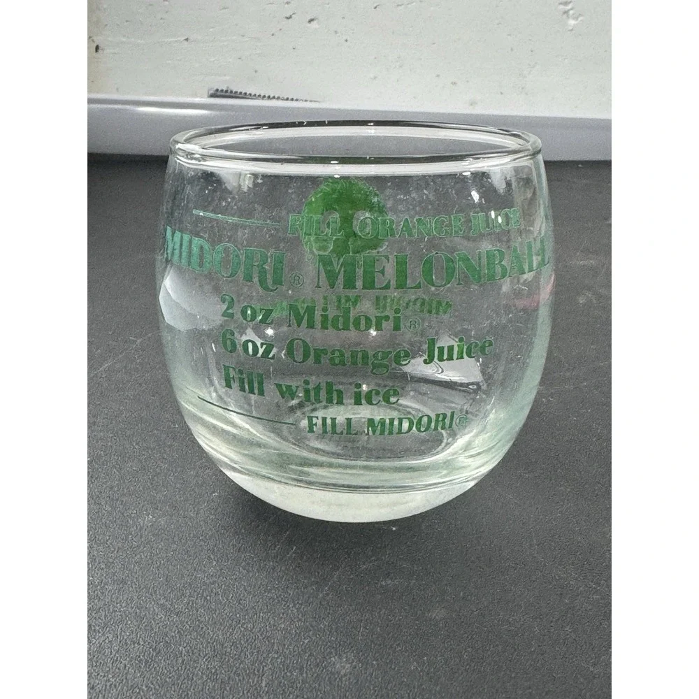 Midori Melon Ball Short‎ Cocktail Glass Collectible Bar Item